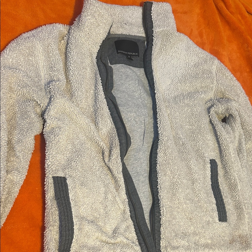Banana Republic Light Gray Sherpa Jacket